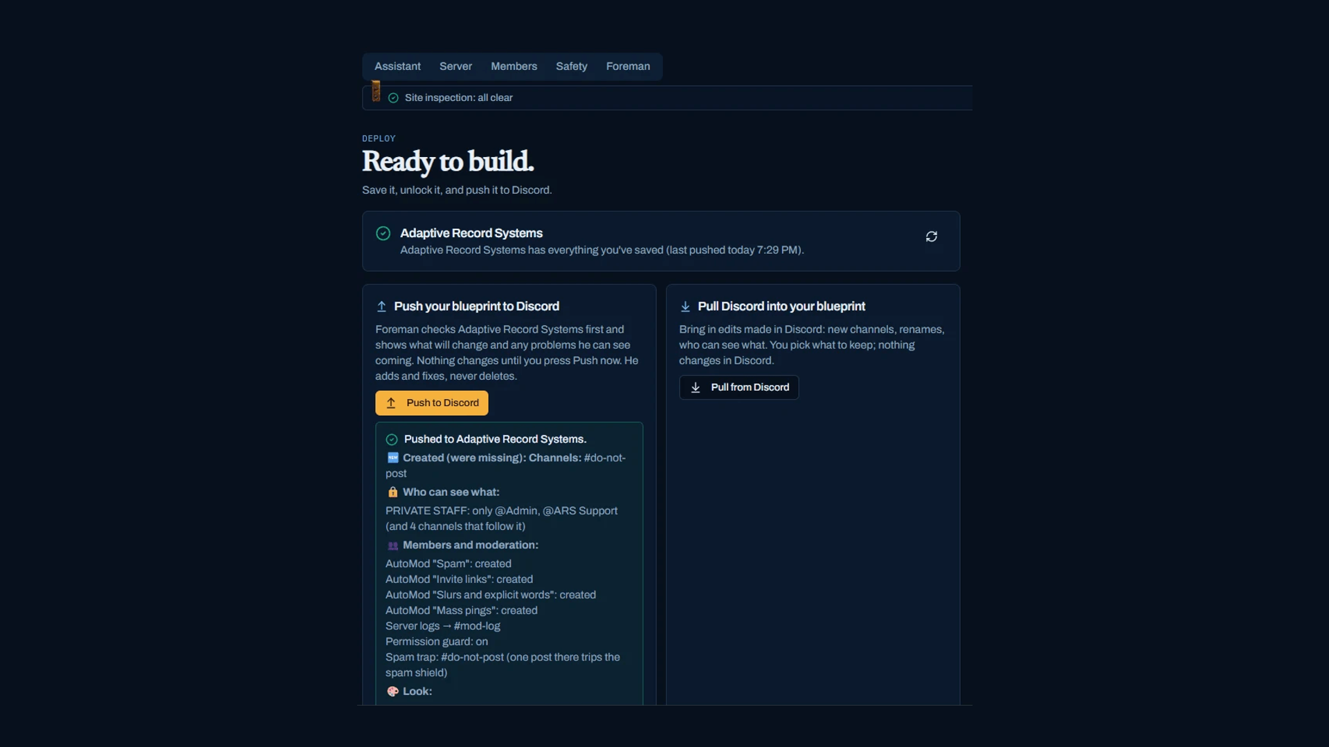 A push report